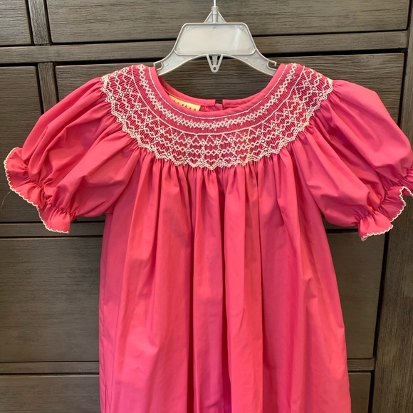 Le’ Za Me Smocked Dresses Hot Pink - Picture 3 of 5